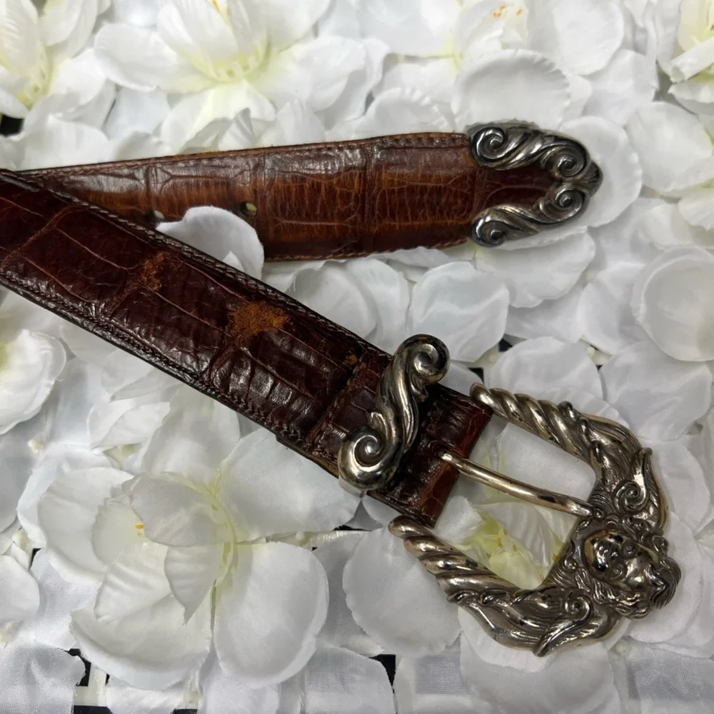 Brighton Beautiful vintage Leather Belt Women, high-quality leather size large